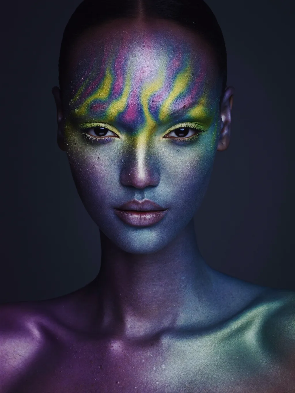 Aurora Borealis special effects makeup — AI photoshoot example