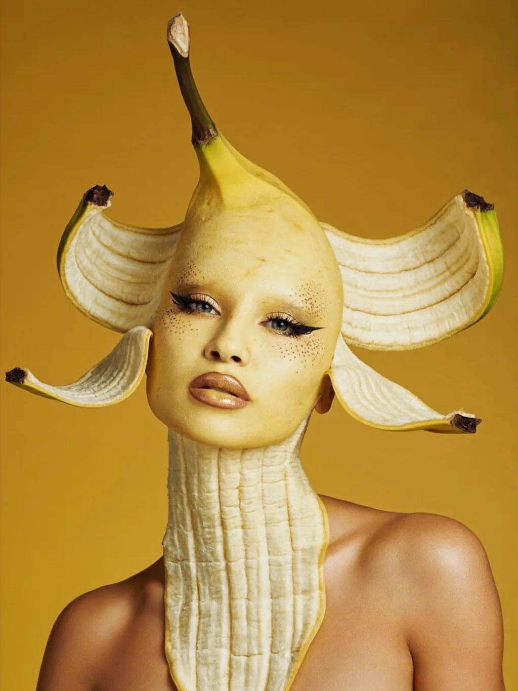 Banana Peel special effects makeup — AI photoshoot example