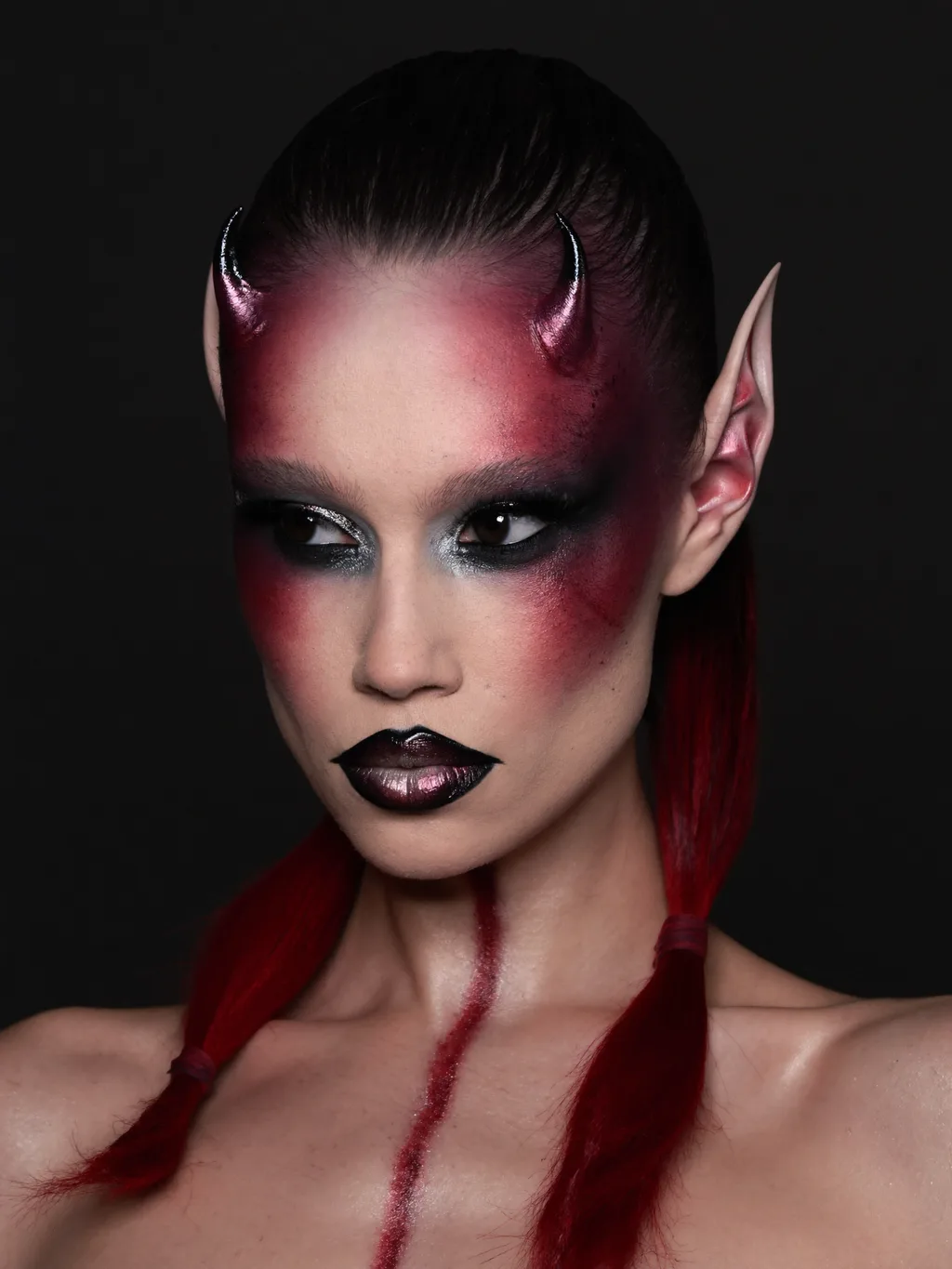 Demon Elegance special effects makeup — AI photoshoot example