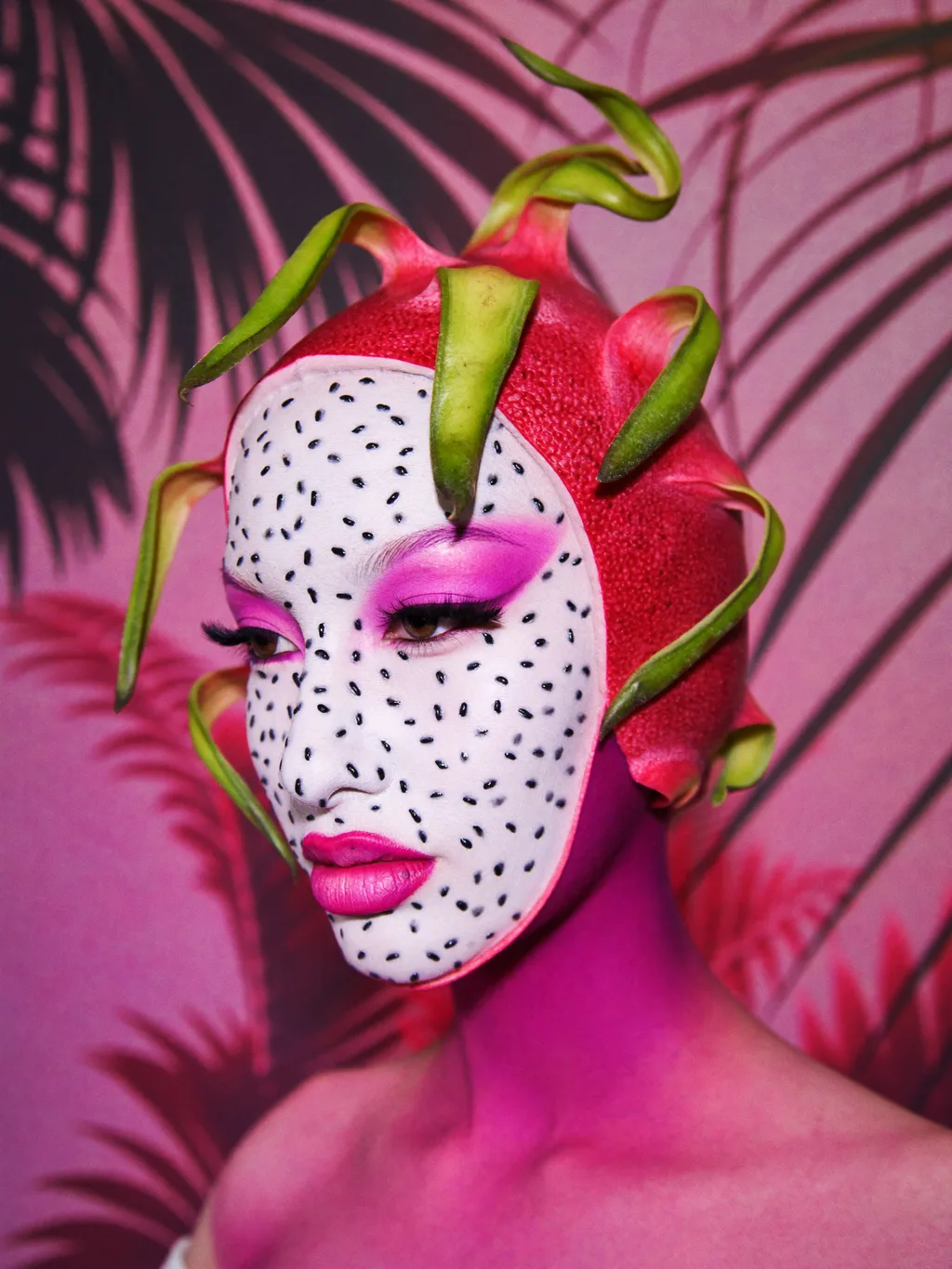 Dragon Fruit special effects makeup — AI photoshoot example