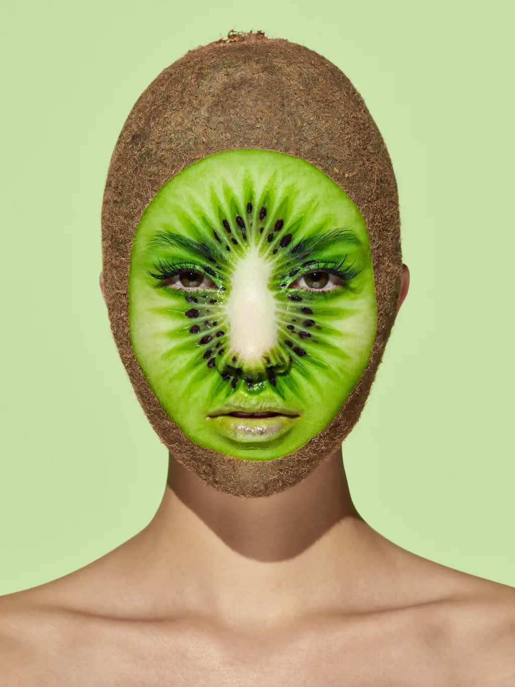 Kiwi Slice special effects makeup — AI photoshoot example