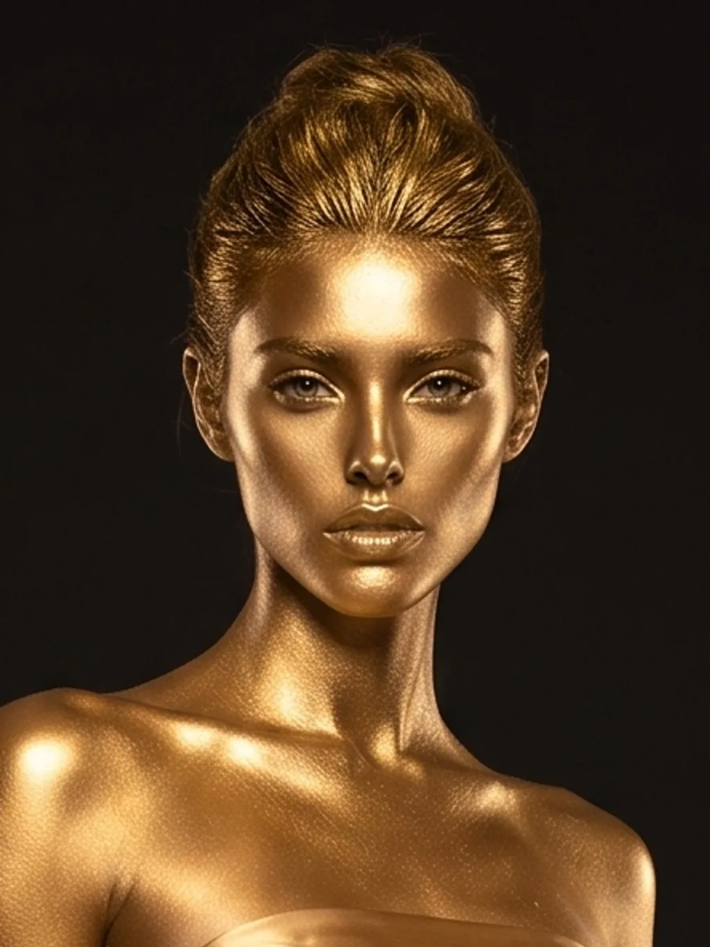 Liquid Gold Goddess makeup concept
