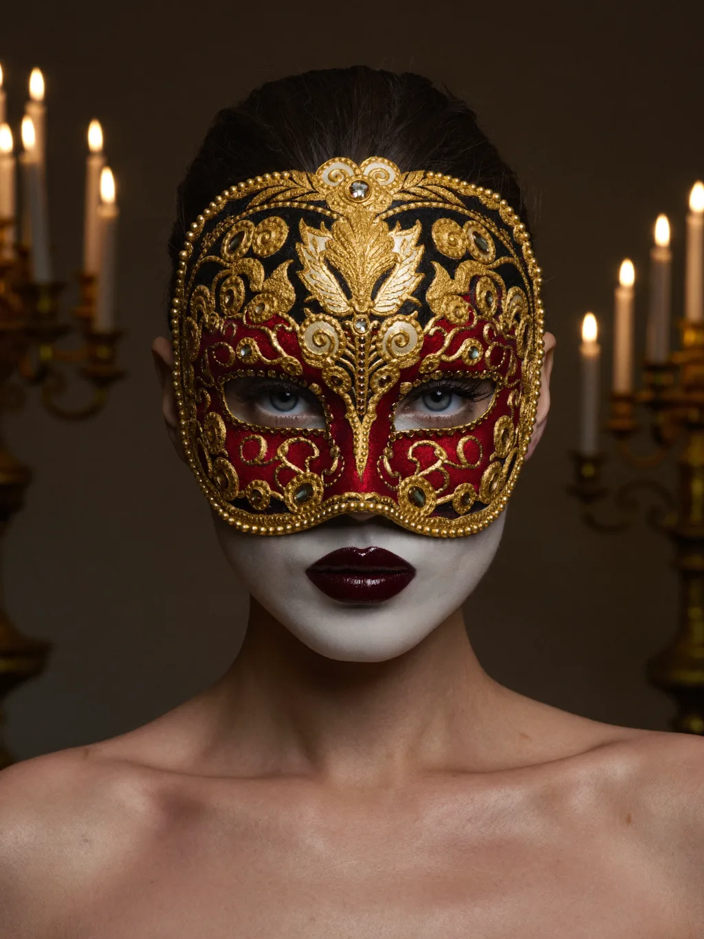 Venetian Masquerade special effects makeup — AI photoshoot example