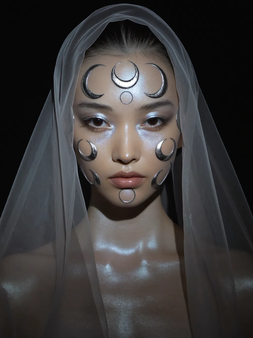 Moonlight Oracle special effects makeup — AI photoshoot example