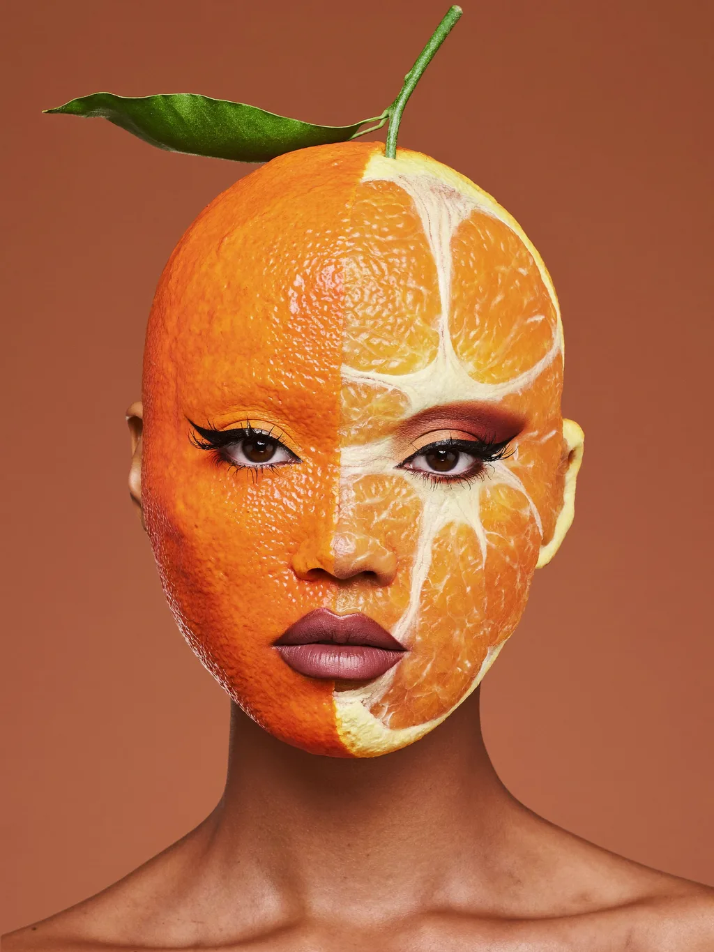 Orange Slice special effects makeup — AI photoshoot example