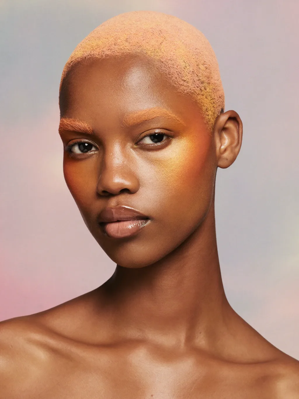 Peach Fuzz makeup concept