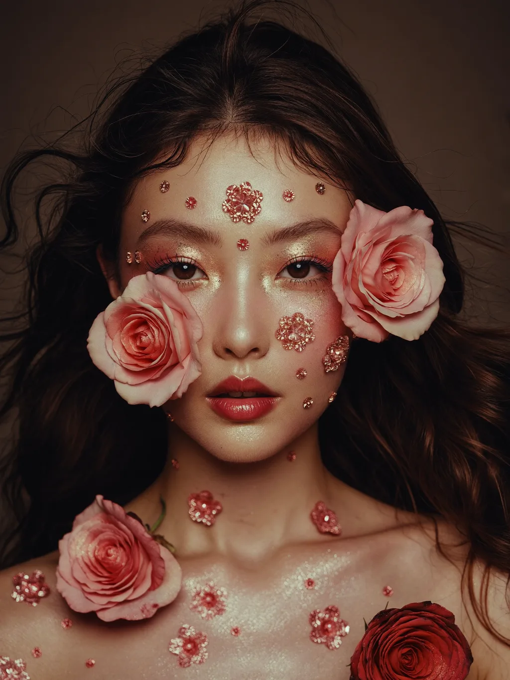 Rose Fairy special effects makeup — AI photoshoot example