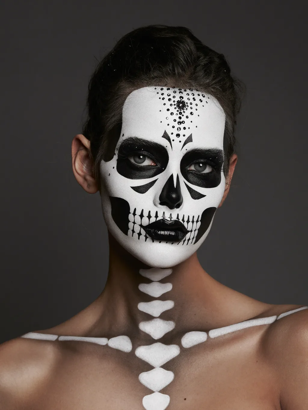 Skeleton Glam special effects makeup — AI photoshoot example