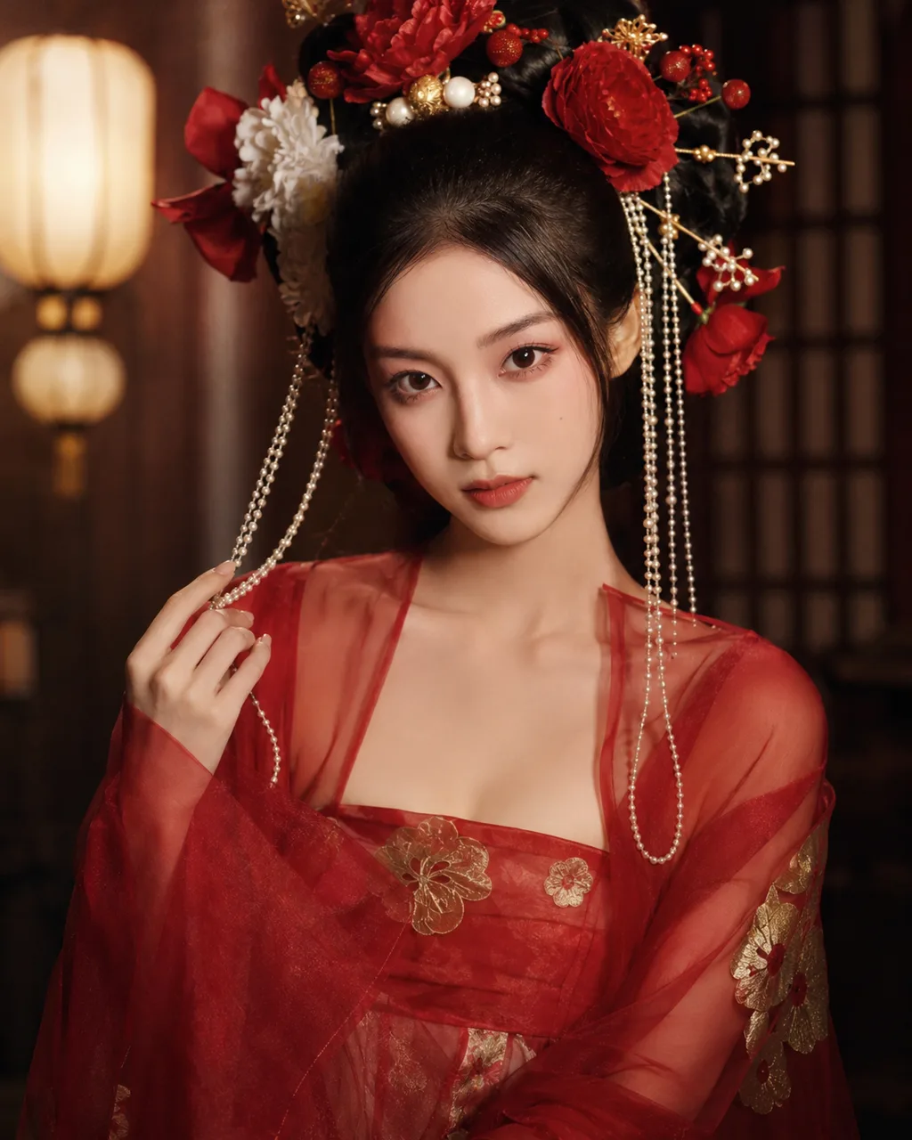 Red Bridal Crown makeup concept
