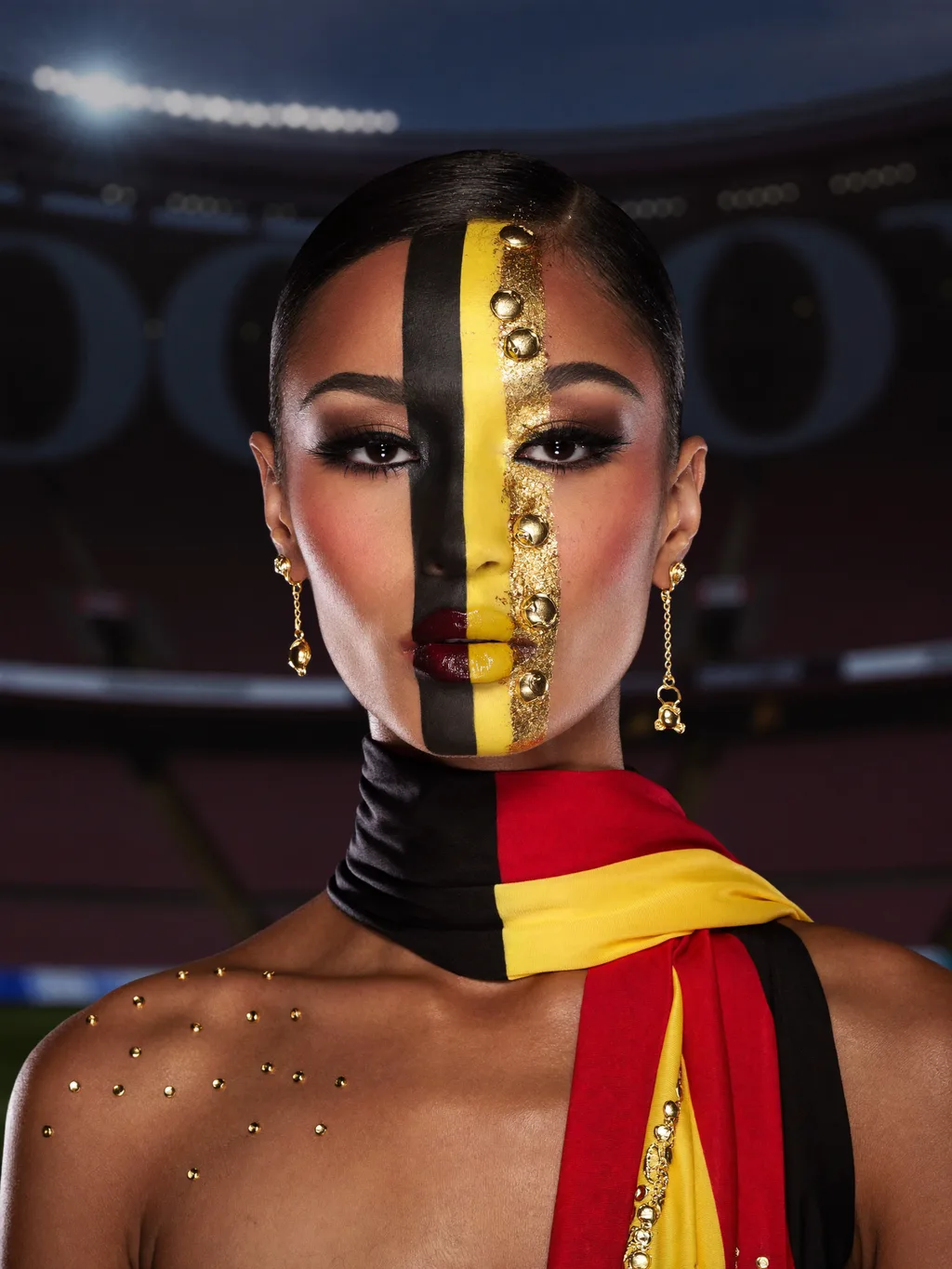 Belgium Fan Look special effects makeup — AI photoshoot example