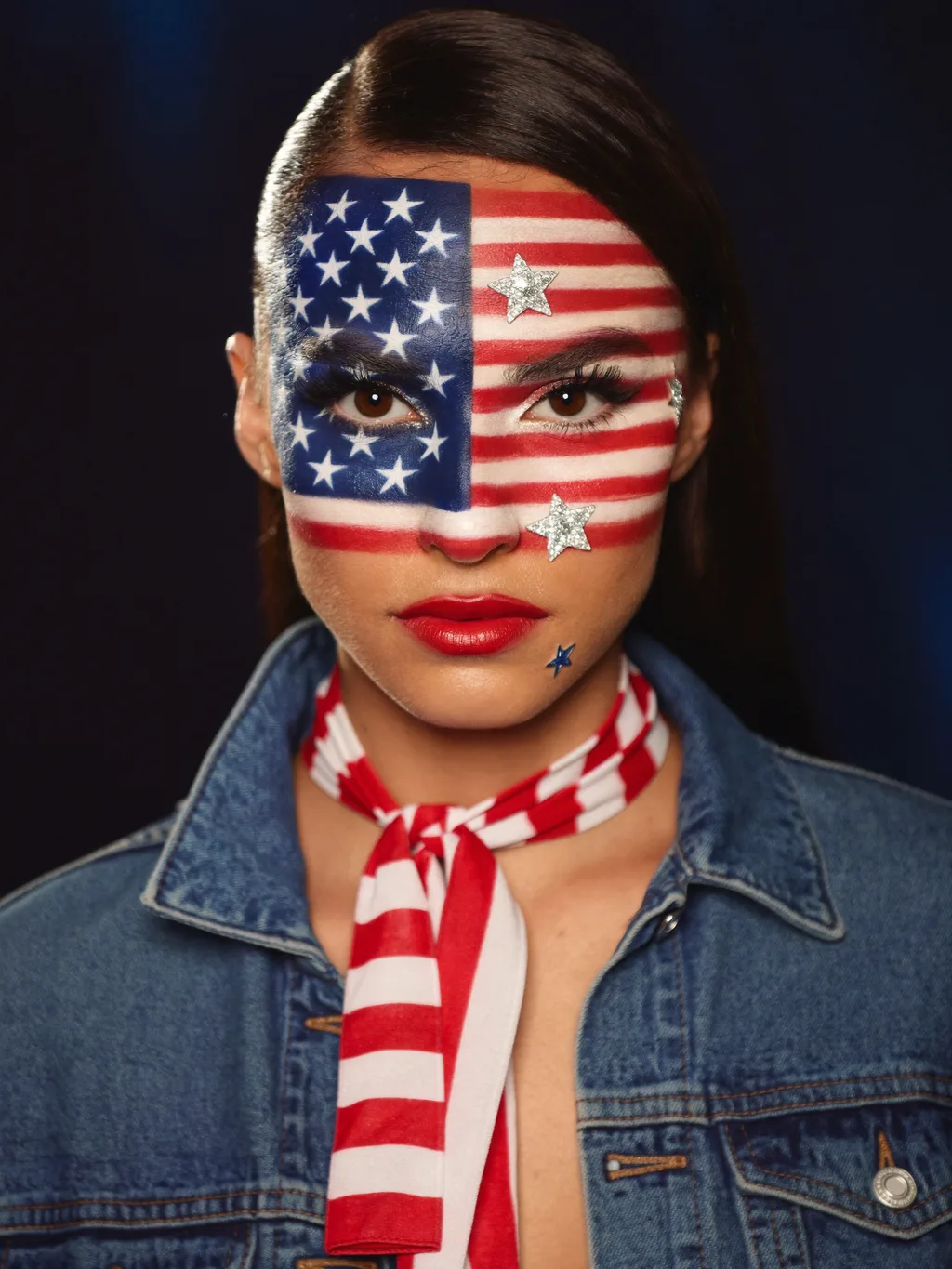 USA Fan Look special effects makeup — AI photoshoot example